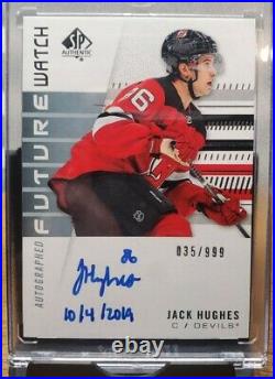 19/20 SP Authentic JACK HUGHES FUTURE WATCH AUTO Rookie RC FWA INSCRIBED #'d /50