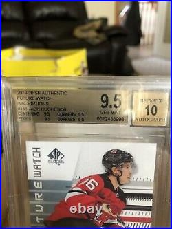 19-20 Sp Authentic Fwa Rookie Auto Jack Hughes Rc /999 /50 Bgs 9.5 Inscribed