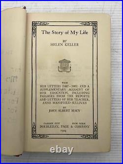 1924 Helen Keller The Story Of My Life Signed Inscribed Autographed Doubleday