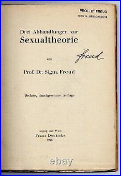 1925 Book Signed by Sigmund Freud SEXUALTHEORIE Autograph Psychoanalysis + COA