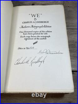 1927 WE Charles Lindbergh SIGNED Autograph Edition #138/1000 Inscribed