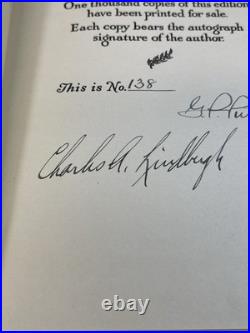 1927 WE Charles Lindbergh SIGNED Autograph Edition #138/1000 Inscribed