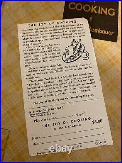 1936 The Joy of Cooking cook book SIGNED & INSCRIBED Irma S ROMBAUER Autographed