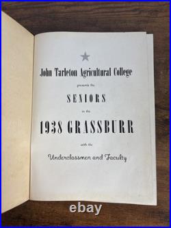 1938 Grassburr Yearbook SIGNED INSCRIBED Autograph Section Texas College 1938 Grassburr Yearbook SIGNED INSCRIBED Autograph Section Texas College