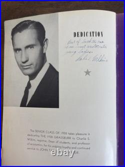 1938 Grassburr Yearbook SIGNED INSCRIBED Autograph Section Texas College