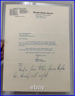 1944 President Harry S. Truman Autograph Signed Inscribed Typed Letter WWII