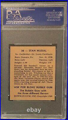 1948 Bowman Stan Musial Signed Rc Rookie Card Psa/dna 10 Auto Inscribed 1948 Mvp