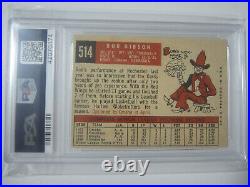 1959 Topps Bob Gibson Signed Autographed Rookie Card RC Inscribed HOF Psa 4