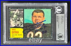1962 Topps Mike Ditka Rookie #17 Signed & Inscribed BAS Authentic Autograph