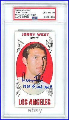 1969-70 Jerry West Topps #90 Signed Autographed Inscribed Psa Dna Gem Mint 10