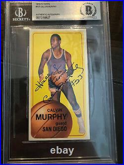 1970-71 TOPPS SIGNED AUTO ROOKIE CARD CALVIN MURPHY ROCKETS # 137 BAS Inscribed