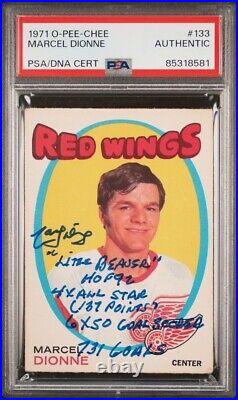 1971 1972 OPC Marcel Dionne RC INSCRIBED AUTO PSA DNA SIGNED ROOKIE O-Pee-Chee
