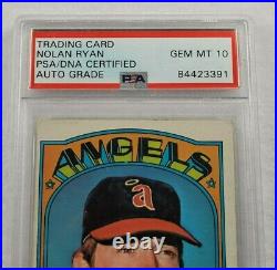 1972 NOLAN RYAN Signed Inscribed K KING Topps Card-HALL of FAME-PSA 10 Auto