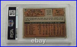 1972 NOLAN RYAN Signed Inscribed K KING Topps Card-HALL of FAME-PSA 10 Auto