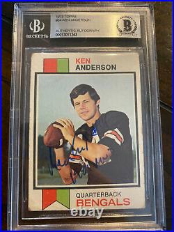 1973 Topps Ken Anderson BAS AUTO RC Rookie Autograph Signed Bengals Inscribed! 1