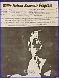 1976 Signed Inscribed Willie Nelson Concert Program Autograph