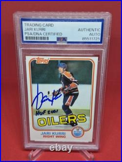 1981-82 Topps Jari Kurri Signed PSA Auto Rookie Inscribed Autograph Oilers