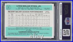 1984 Donruss Nolan Ryan PSA Auto Gem Mint 10 Inscribed 108.5 Mph Fastball