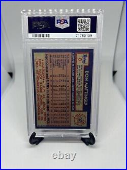 1984 Topps Don Mattingly Auto PSA 10 Autograph Inscribed Signed Rookie Card Rare