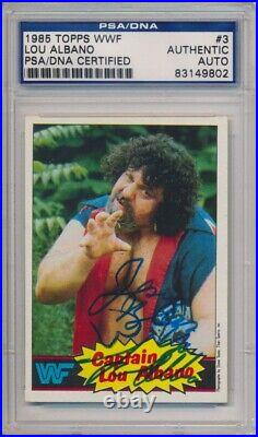 1985 Topps WWF Captain Lou Albano Signed Card #3 Vintage Auto Inscribed PSA/DNA