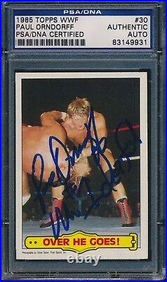 1985 Topps WWF Paul Orndorff Signed Card #30 PSA/DNA Vintage Auto Inscribed