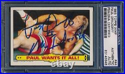 1985 Topps WWF Paul Orndorff Signed Card #44 PSA/DNA Vintage Auto Inscribed