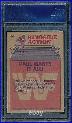 1985 Topps WWF Paul Orndorff Signed Card #44 PSA/DNA Vintage Auto Inscribed