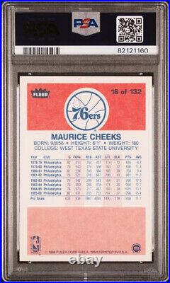 1986 Fleer #16 Maurice Cheeks signed inscribed auto card PSA DNA 9 10