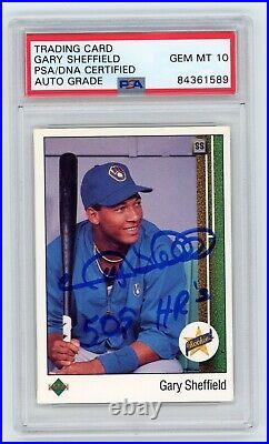 1989 Upper Deck Gary Sheffield RC PSA 10 Signed Autographed Rookie inscribed #13