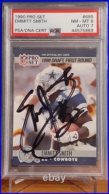 1990 Pro Set Emmitt Smith signed autograph PSA 8/7 auto inscribed