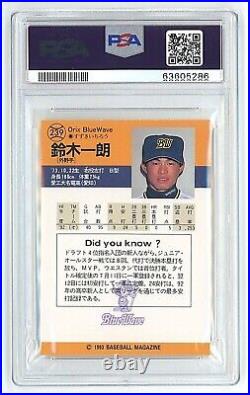 1993 Ichiro Suzuki Bbm Blue Wave #239 Autographed Inscribed Psa Dna 9 / Auto 10