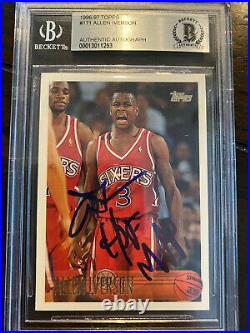 1996-97 Topps Allen Iverson Rc Rookie Card 171 Auto Signed Bas Inscribed Hof Mvp