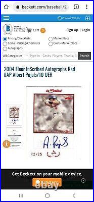2004 Fleer InScribed Autographs Red #AP Albert Pujols /10 UER Rare Auto