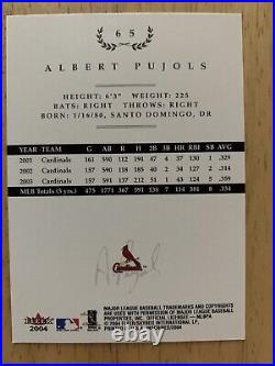 2004 Fleer Inscribed autographed Albert Pujols card