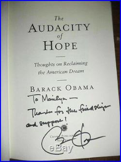 2006 1st Ed BARACK OBAMA THE AUDACITY OF HOPE SIGNED & INSCRIBED