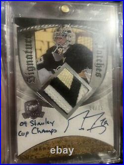 2008-09 THE CUP MARC-ANDRE FLEURY 3 Color patch Auto Inscribed? RARE