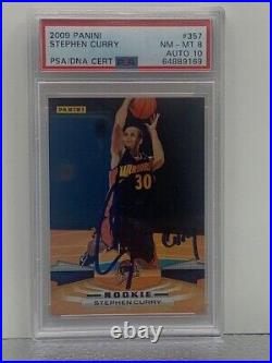 2009 Panini Steph Curry #357 Rookie Inscribed CHEF CURRY PSA 8 and Signed