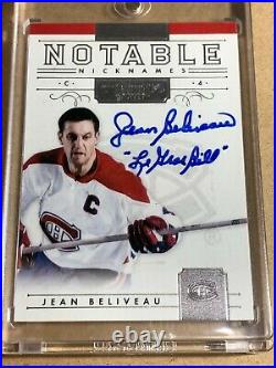 2010-11 Panini Dominion Notable Nicknames Jean Beliveau Le Gros Bill Inscribed