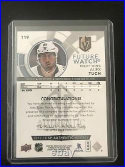 2017-18 SP Authentic ALEX TUCH Future Watch Rookie Auto Inscribed /50
