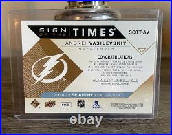 2018-19 SP Authentic Sign Of The Times Vasilevskiy Inscribed? Auto