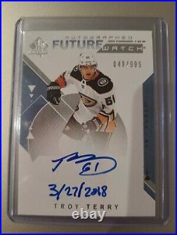 2018-19 Troy Terry Future Watch Inscribed FWA auto #/50 #049/999 Ducks HOT