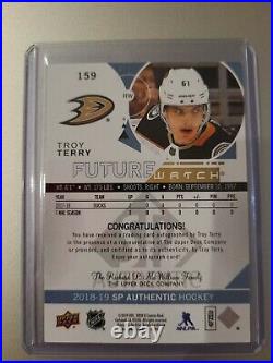 2018-19 Troy Terry Future Watch Inscribed FWA auto #/50 #049/999 Ducks HOT