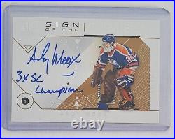 2018 2018-19 Sp Authentic Andy Moog Sign Of The Times Inscribed Auto Oilers