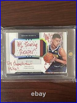 2018 Panini National Treasures Michael Porter Jr RC Patch Auto /25! Inscribed