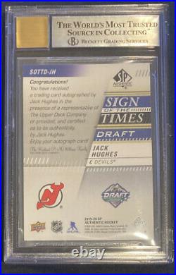 2019-20 SP Authentic Jack Hughes Sign Of The Times Draft Auto Inscribed /15