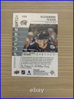 2019-20 UD SP Authentic Alexandre Texier Future Watch Auto Inscribed #015/999