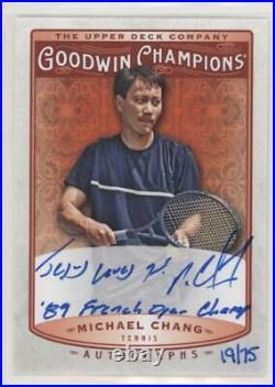 2019 Goodwin Champions Inscribed 89 French Open Champ Auto Michael Chang /25