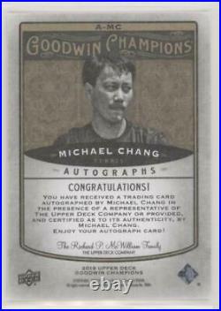 2019 Goodwin Champions Inscribed 89 French Open Champ Auto Michael Chang /25