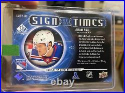 2020-21 Adam Fox SP Authentic Sign of the Times Auto Inscribed #22/25 Foxy SSP