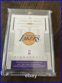 2020-21 National Treasures Anthony Davis On Card Inscribed #3 Auto /25 Lakers